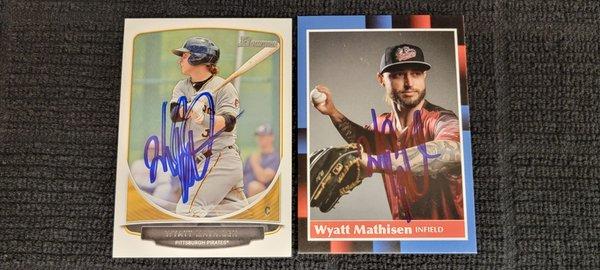 2022 River Cats Infielder Wyatt Mathisen signed Cards