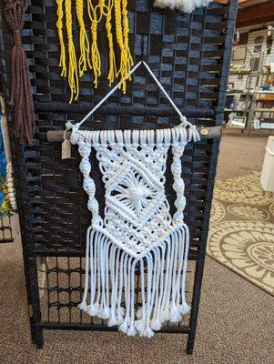 Macramé wall art created by local artists