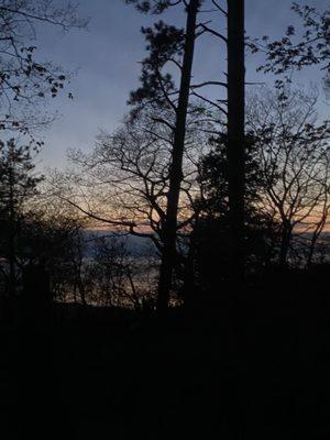 Sunset, ridge above beach