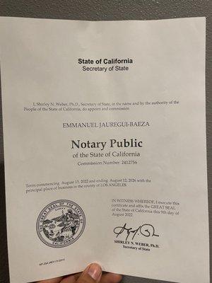 Verified Notary Public. Insured for your safety.