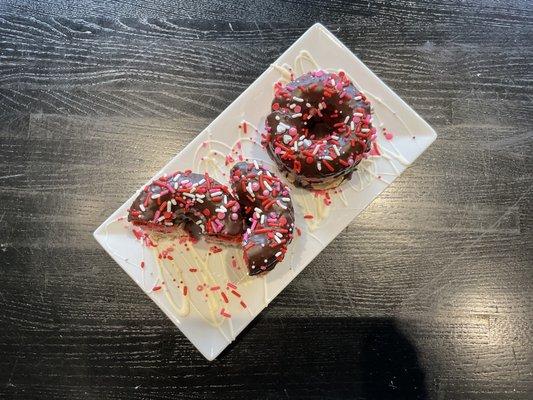 Valentines Rainbow Cookie Doughnut