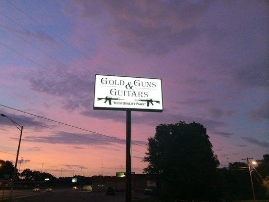 Our sign during a beautiful sunset!