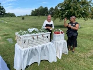 My wife performing a typical funeral