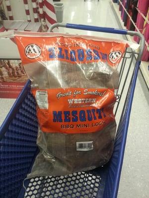 BIG ol' bag of Mesquite, only $11.99 @ Academy. I fly one w/ me when goin' to Cali. "Bags fly free" on Southwest.