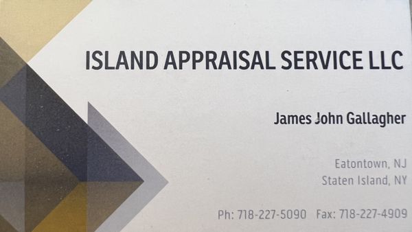 Island Appraisal Service, LLC
Servicing Monmouth, Ocean & Middlesex County, NJ & Staten Island, NY