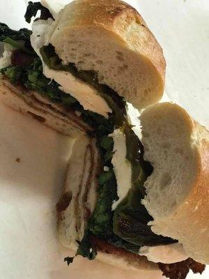 Chicken cutlet, fresh mozz, long hots & broccoli rabe