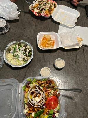 Philly Fries Dolma Greek Salad Platter