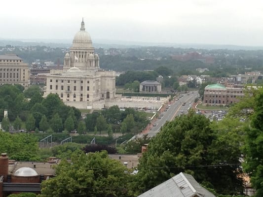 View from the top of a mansion that's by Brown University. It was a gas furnace liner install