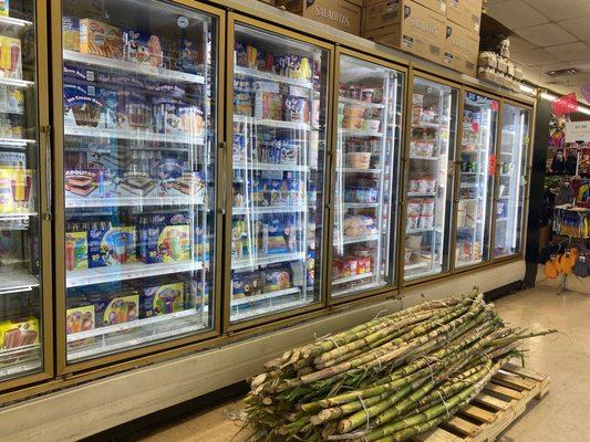 Ice cream isle. During the holidays "December" they provide "cane" which is cane sugar.