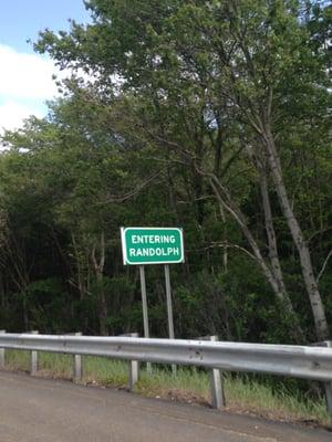 Town Of Randolph -- Entering Randolph Sign, from Interstate 95 / Route 1, Randolph