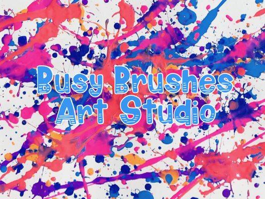 Busy Brushes Art Studio featuring paint your own ceramics, wood and canvases.