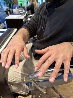 Boyfriend's first manicure at Park Slope Nails! He loved it!