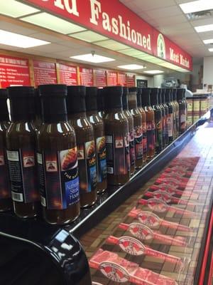 Meat is displayed like jewels in a store window!