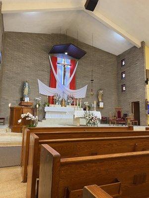 Main Altar decked out for the Feast of Christ the King