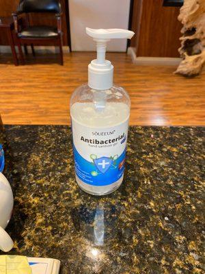 Sanitizers everywhere  for patients to use