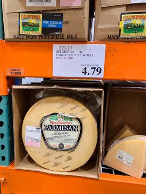 If you ever want an entire wheel of Parmesan, this Costco's got you covered!