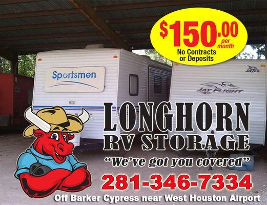 Covered RV Storage & Boat Storage with electrical.