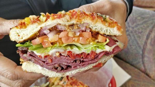 Chit-Chat Cafe's "Sunset Special" Focaccia bread Sandwich