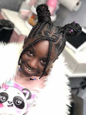 Kids Cornow Braids @ Lollipoppin Hair Studio (Tension Free, Light Weight)