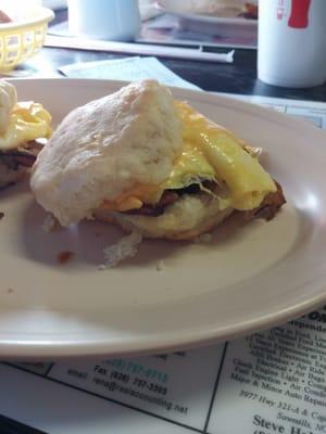 Bacon, egg and cheese biscuit