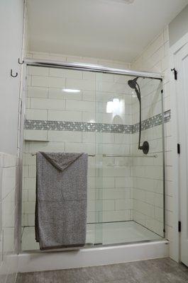 Spacious walk in shower