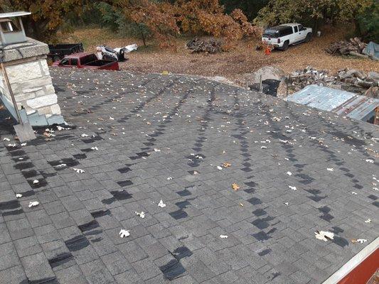 A house roof before the install of a metal roof