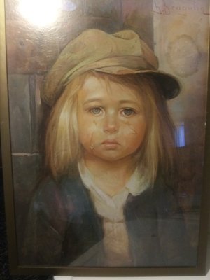 Two painting I found about 15yrs ago. I frame them. I think there called the crying boy? Not sure who artist is. There signed. Pic"s.