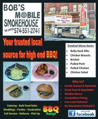 Winter doesn't slow us down much, give us a call for all your food needs! We cater full meals or sell bulk food packages all year long!