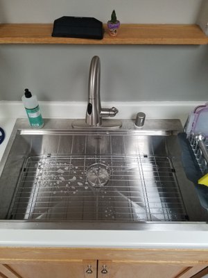 Sink and faucet installation