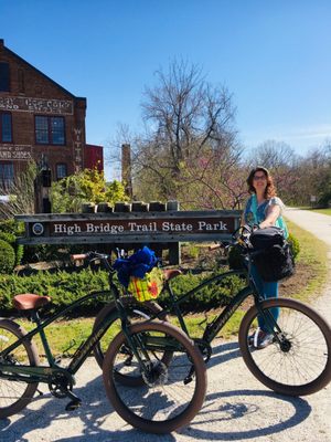 Our awesome electric cruisers at the beginning of the high bridge trail