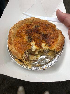 THE best breakfast at Market Days was this quiche. The bacon, sausage & cheese quiche.