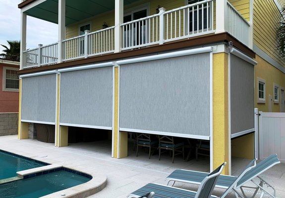 Power Screens with Solar Shade Fabric