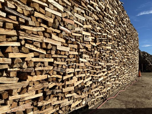 The wall off wood.  Amazing!  Perfect 18 inch logs.