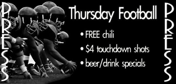 Free Chili every Thursday night for the NFL's Thursday Night Football!