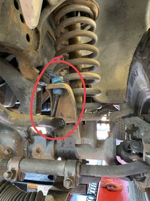 Destroyed sway bar end links. Incorrect part. Incorrect installation.