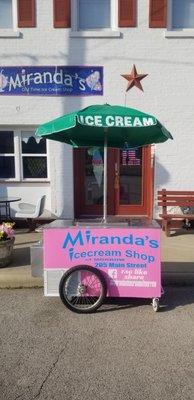 Miranda's mobile icecream cart is available for events. Will surely bring smiles to your guests at any gathering. 
Contact us for details