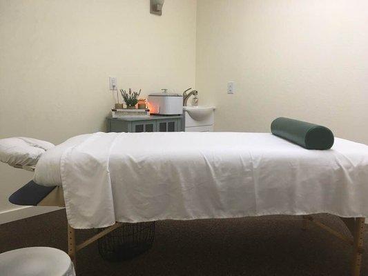 Our Massage Therapy room.  visit www.nourishduchesne.as.me to schedule an appointment