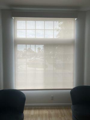 Motorized roller shade, privacy and blackout!