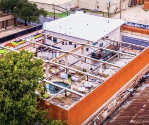 Aerial view of SoDA District Courtyard