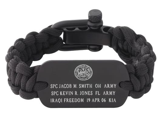 Custom Military Paracord Memorial Bracelet