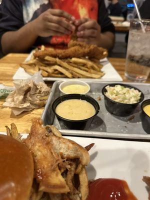 CHICKEN TENDERS and French fries that took over 30 minutes to get.