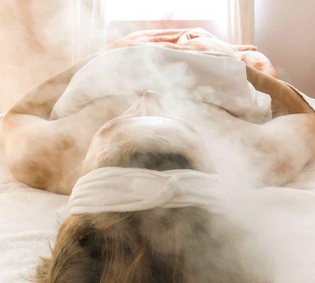 Steamy facial while enzyme sits and exfoliates!