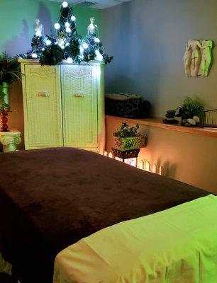 We use soft lighting and music to help you relax during your treatment.