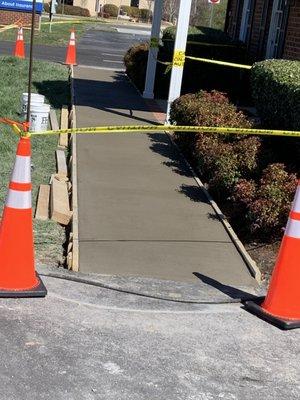 Sidewalk, tear out and poured back