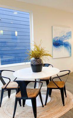 Staged modern dining room