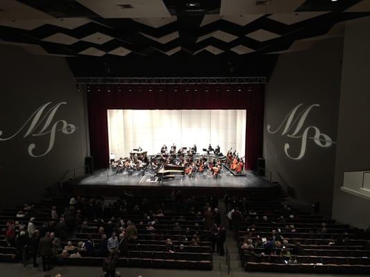 Mississippi Symphony Orchestra warming up for the second half of their performance.