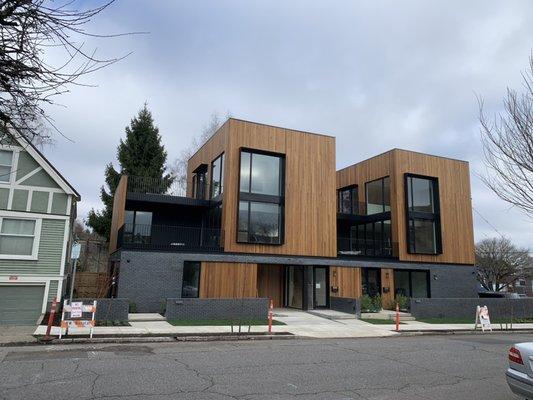 NW Portland duplex and ADU House framing front view