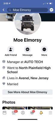 His Facebook page