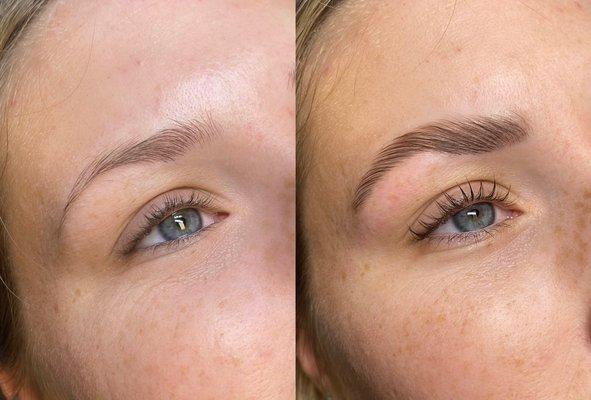 Brow lamination and lash lift