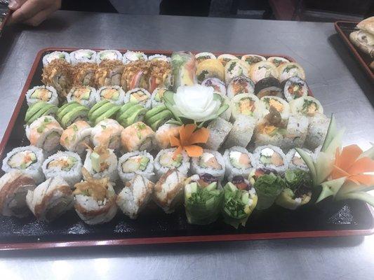 Cooked sushi platter